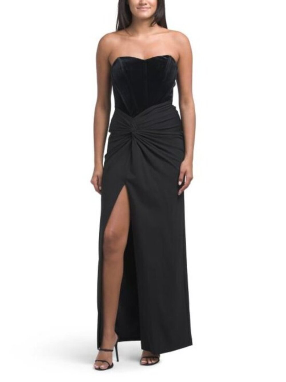 ADRIANNA BY ADRIANNA PAPELL Strapless Gown With Slit